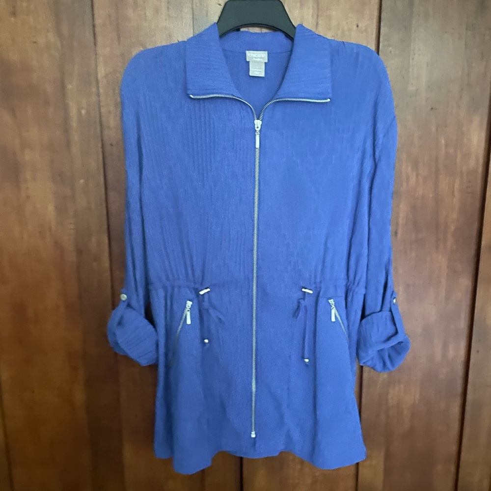 Chicos Tunic Jacket Size M periwinkle blue